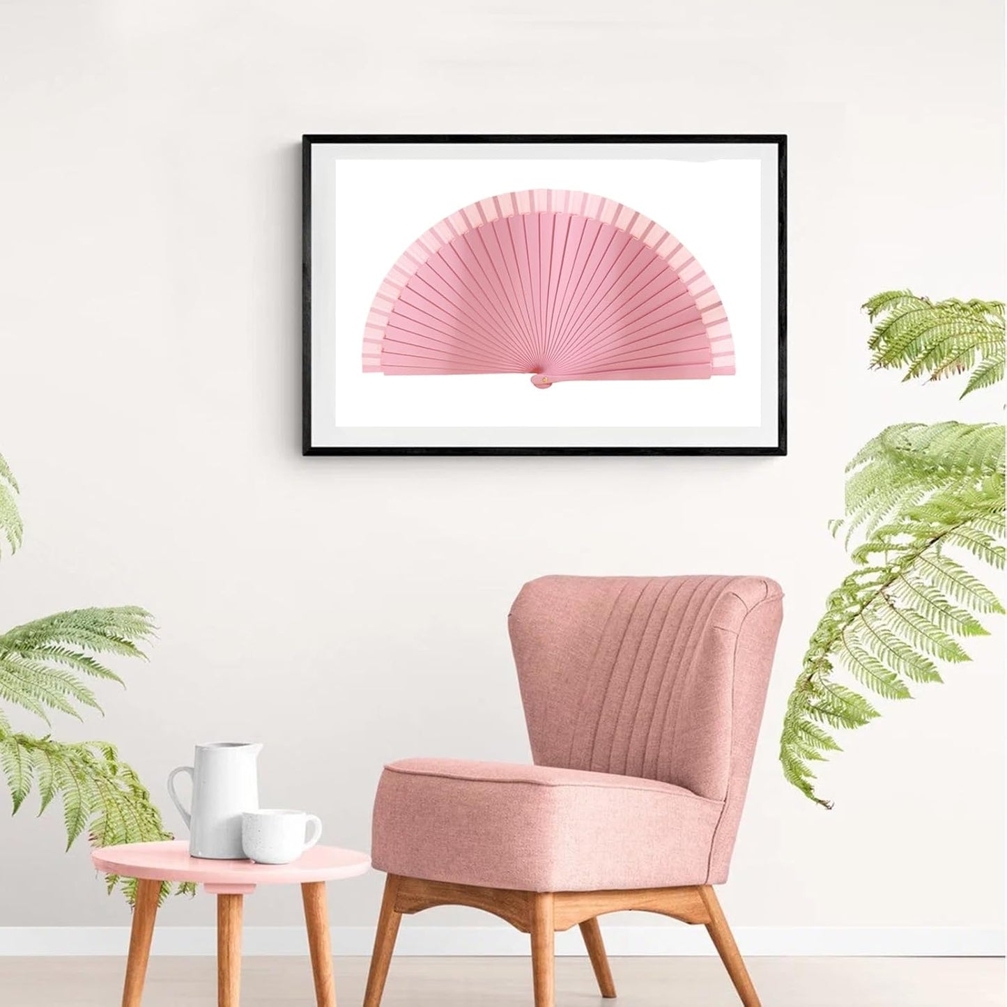 Minimalist Pink Folding Hand Fan – Lightweight Plastic Frame Fabric Fan for Cooling, Performance, Gifts & Events